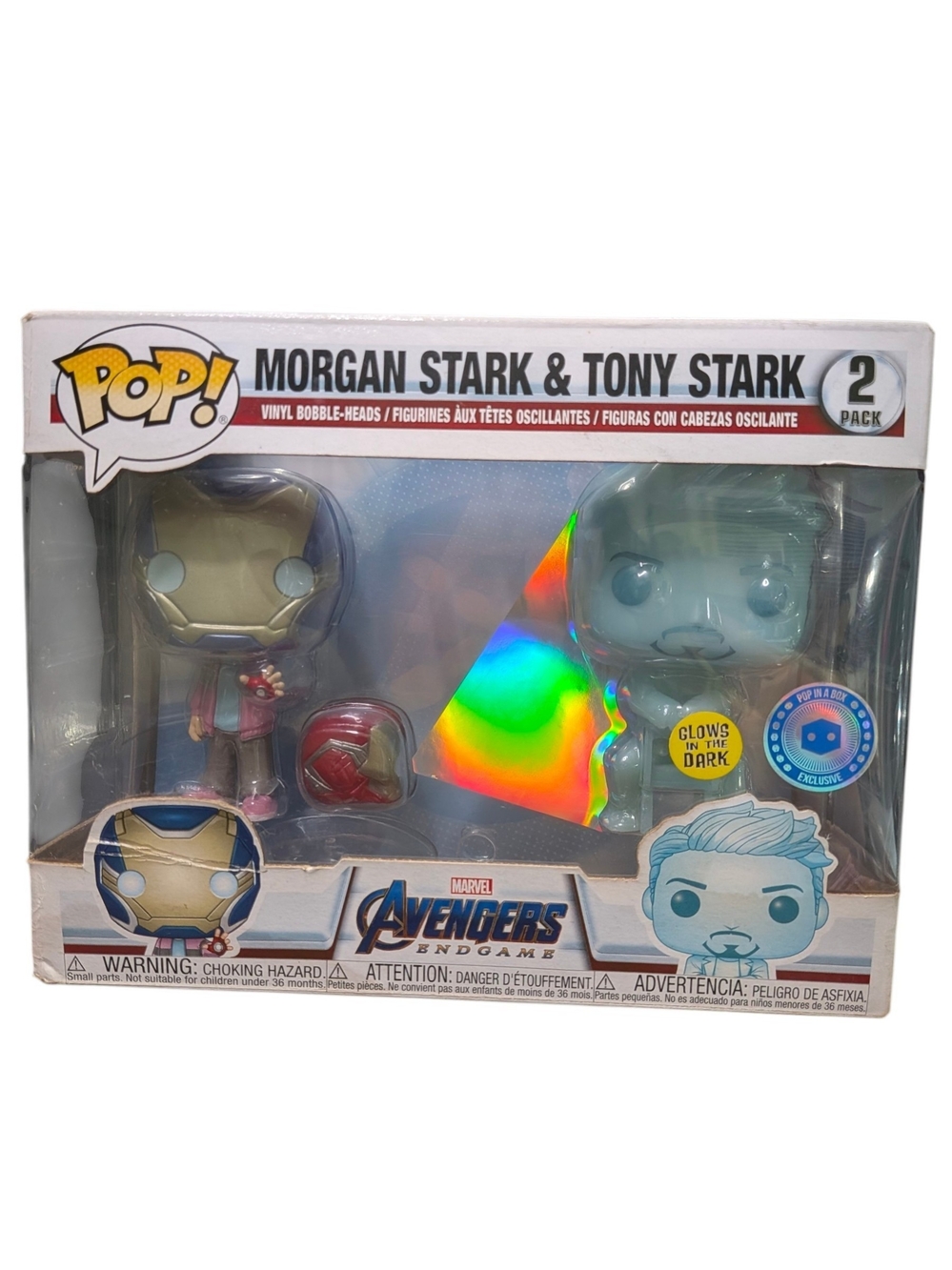 Funko Pop! Marvel Avengers Endgame: Morgan & Tony Stark 2-Pack | GITD Exclusive